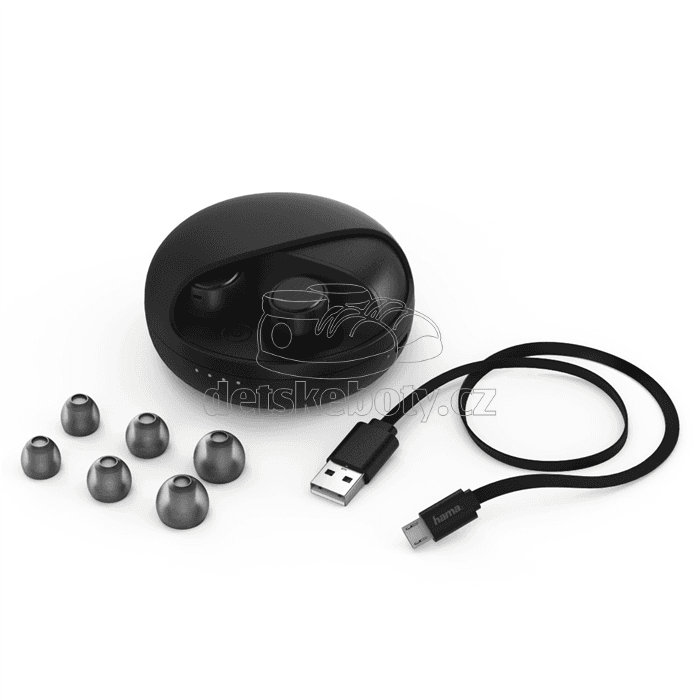Hama Bluetooth špuntová sluchátka Disc, bezdrátová, nabíjecí pouzdro, černá 178881 - náhled 3
