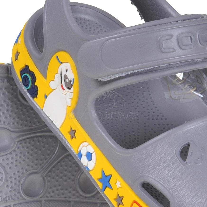 Dětské plážovky Coqui 8851 grey/yellow Velikost: 21-22 - náhled 3