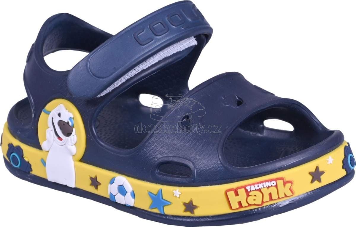 Dětské plážovky Coqui 8851 Navy/Yellow Velikost: 21-22 - náhled 1