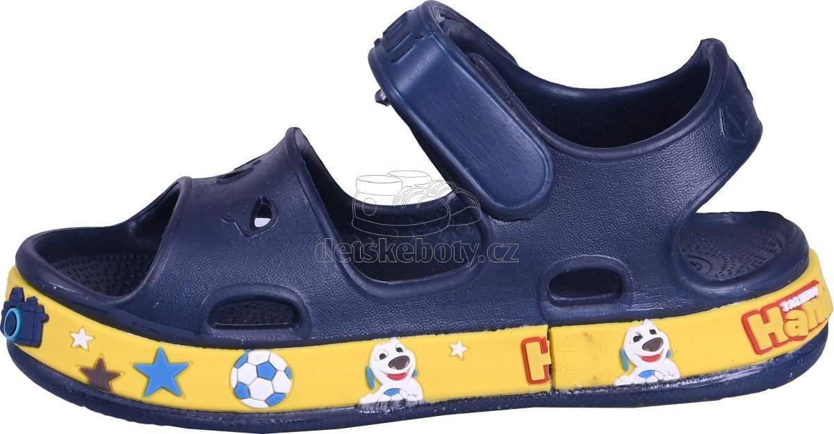 Dětské plážovky Coqui 8851 Navy/Yellow Velikost: 21-22 - náhled 2