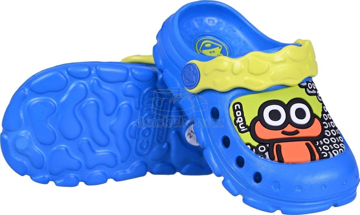 Dětské plážovky Coqui 9383 Sea Blue/Citrus Velikost: 21-22 - náhled 3
