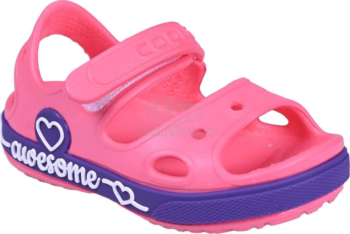 Dětské plážovky Coqui 8861 New Rouge/Lila Velikost: 20-21 - náhled 1