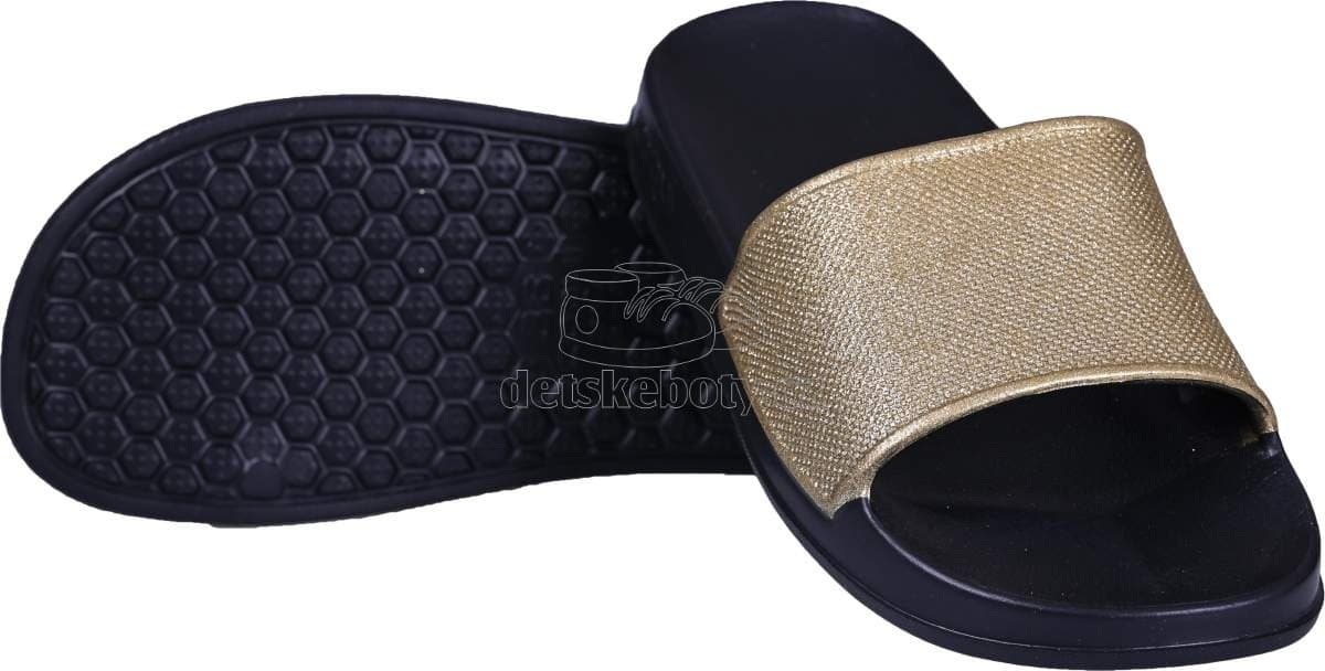 Dětské plážovky Coqui 7082 Black/Gold Glitter Velikost: 36 - náhled 3
