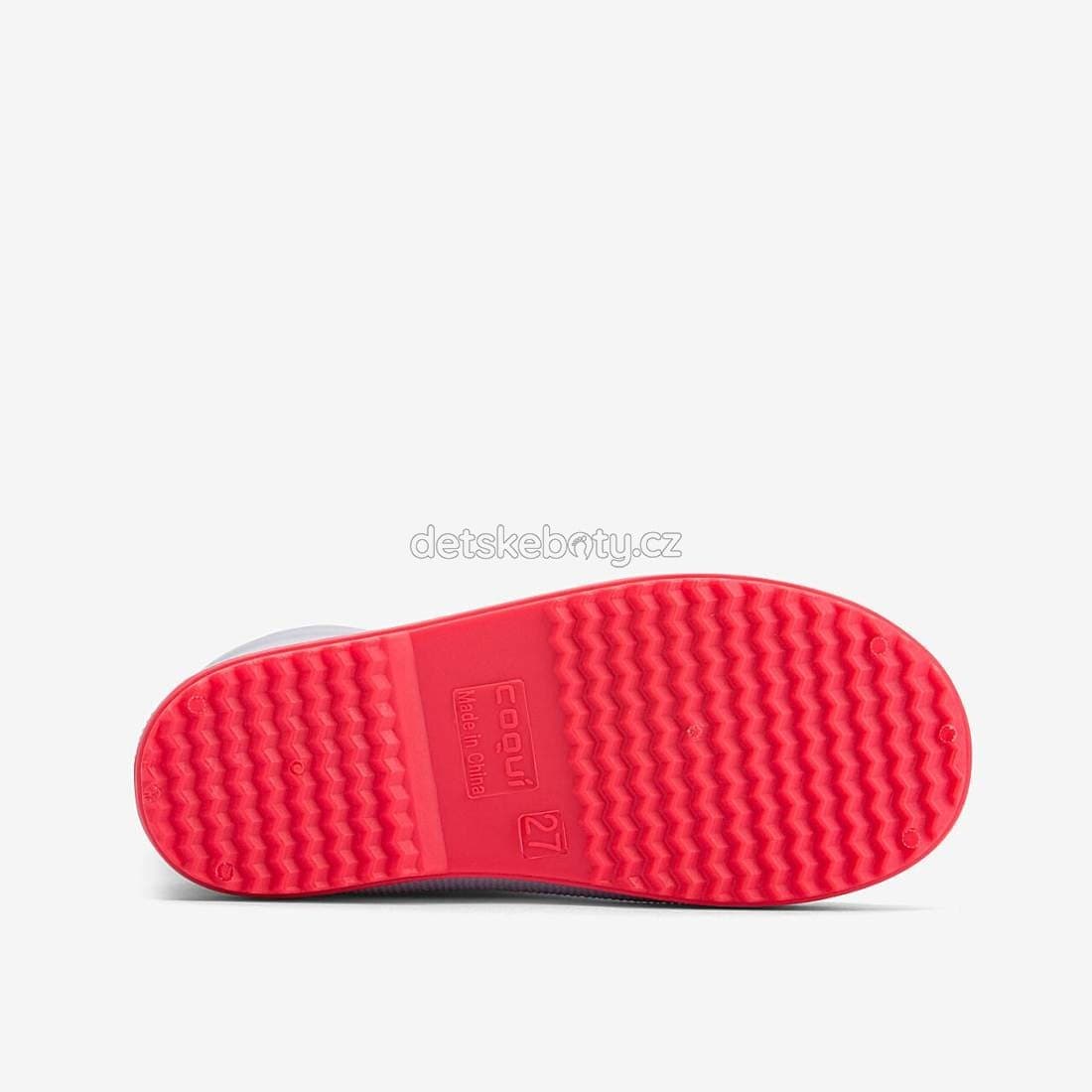 Dětské holinky Coqui 8505 Khaki grey/New Rouge Velikost: 24 - náhled 4