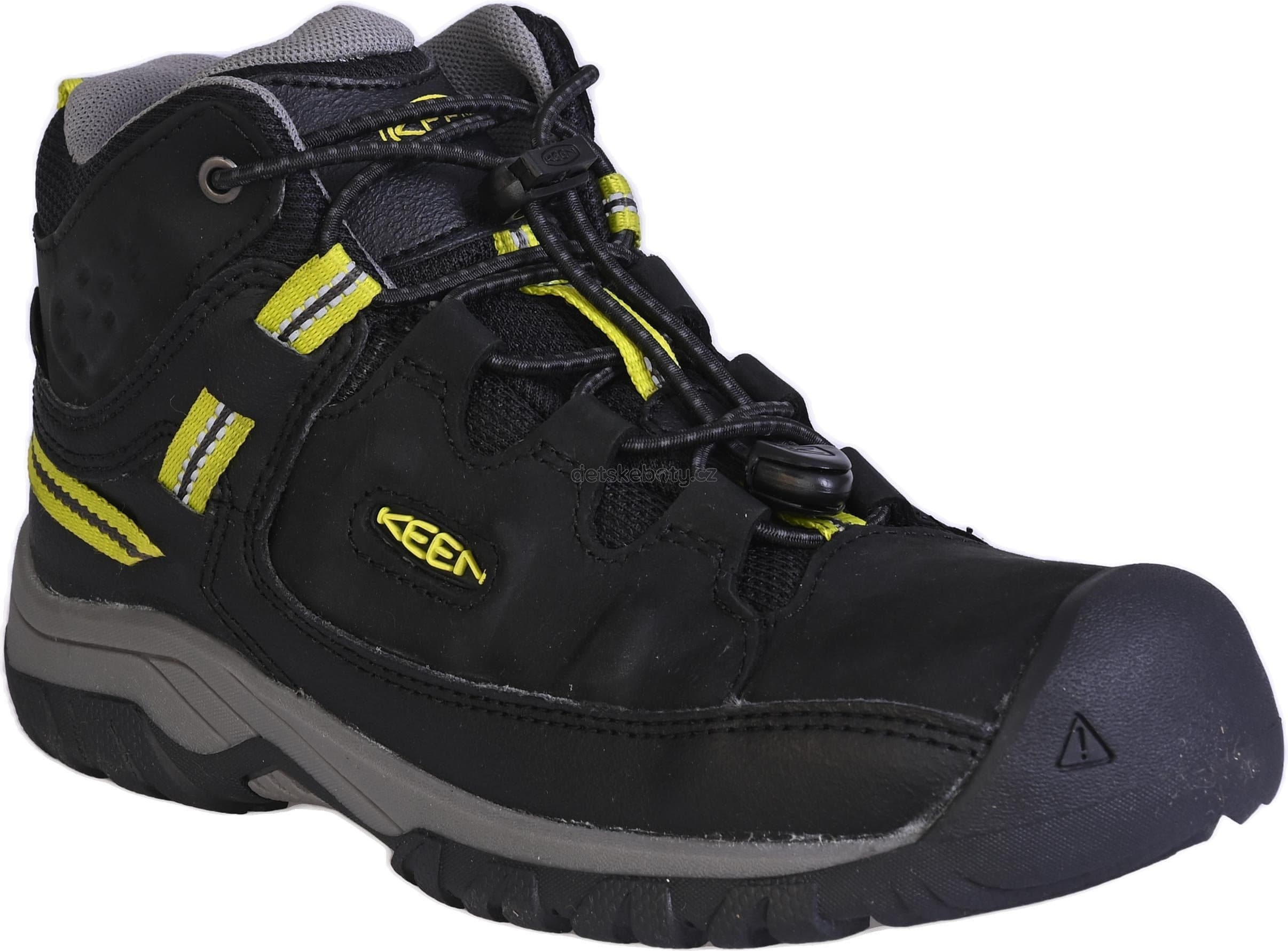 Trekové boty Keen TARGHEE MID WP YOUTH BLACK/STEEL GREY Velikost: 35 - náhled 1