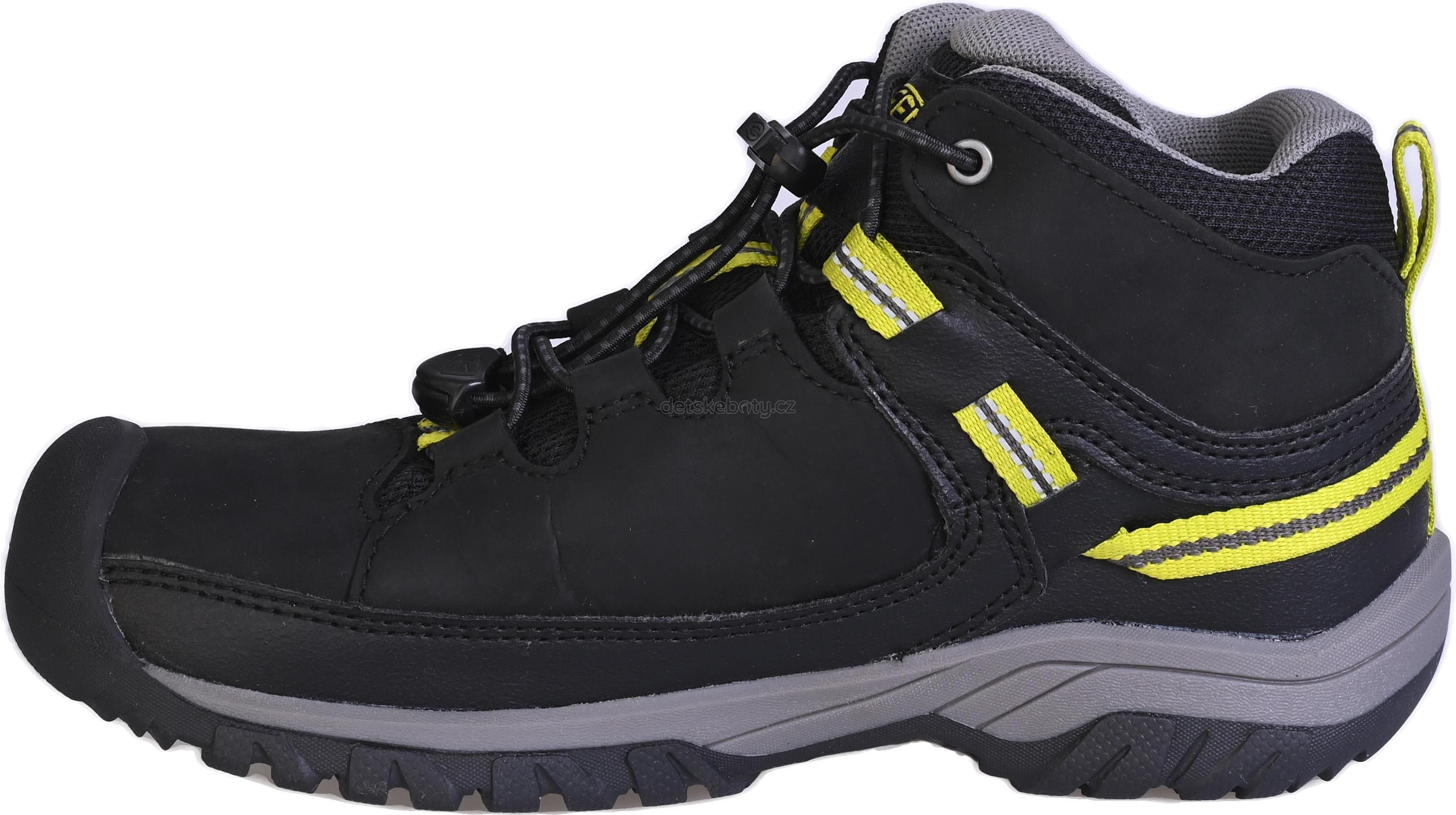 Trekové boty Keen TARGHEE MID WP YOUTH BLACK/STEEL GREY Velikost: 35 - náhled 2