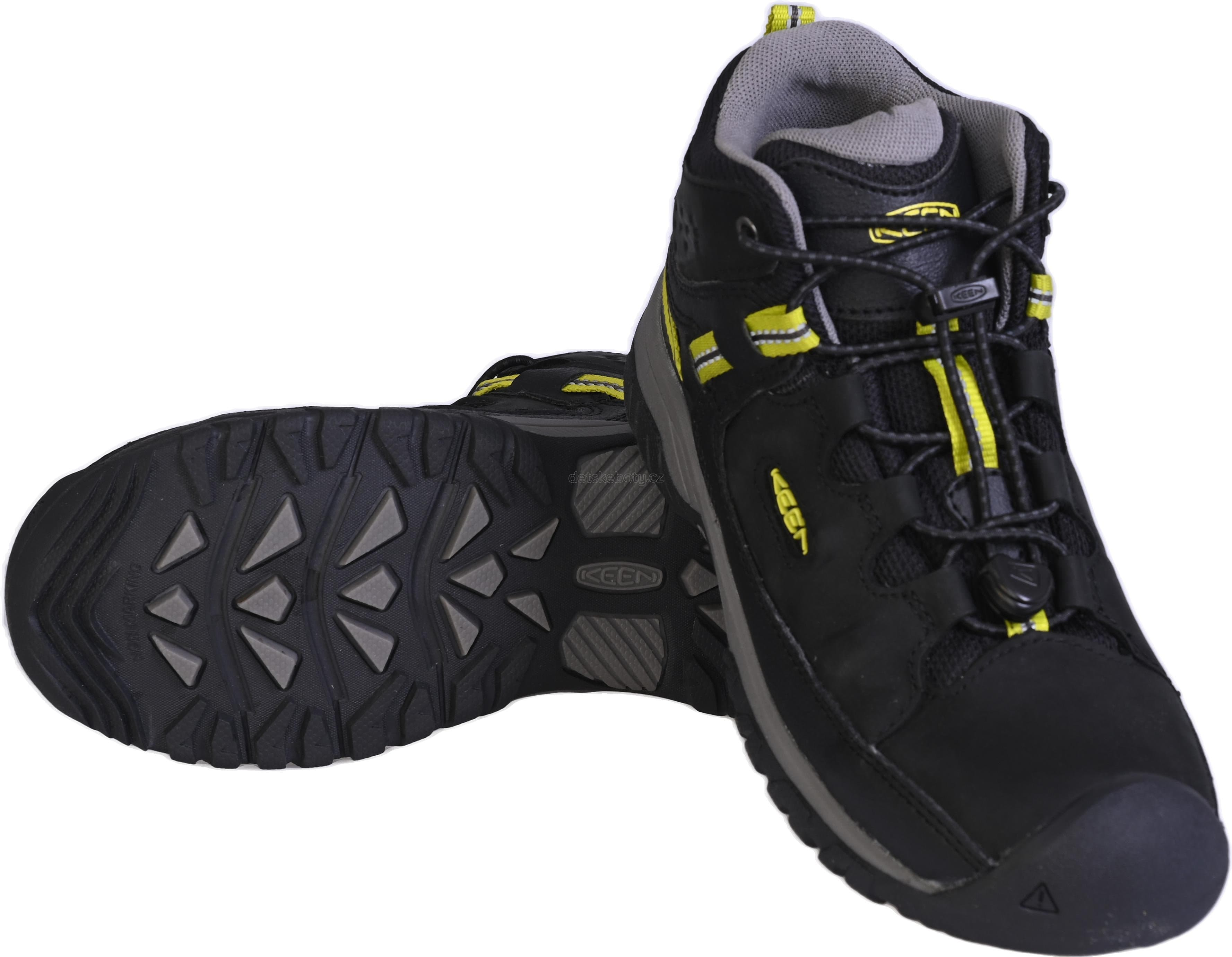 Trekové boty Keen TARGHEE MID WP YOUTH BLACK/STEEL GREY Velikost: 35 - náhled 3