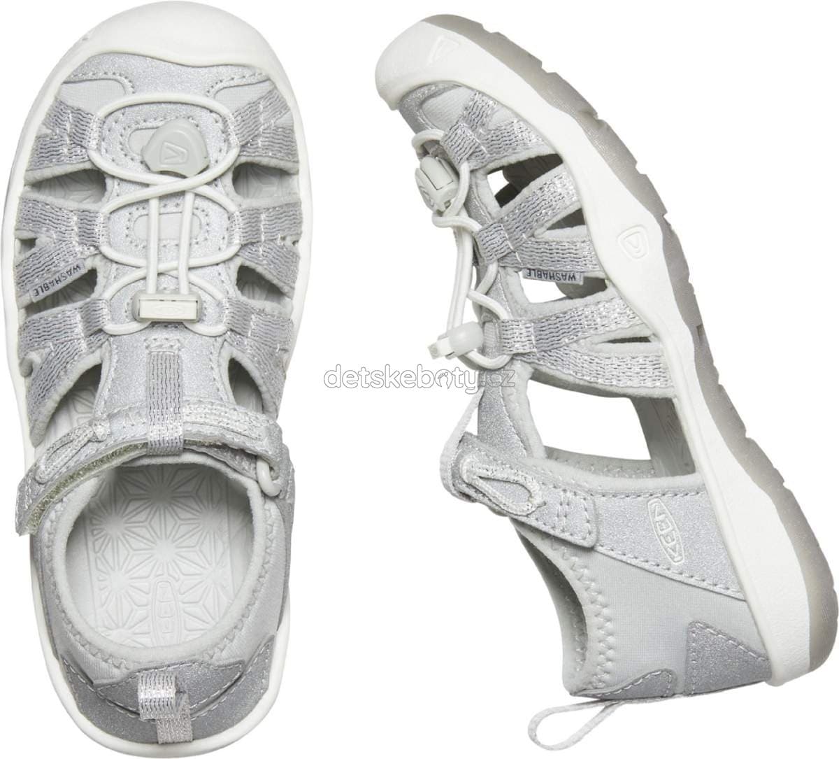 Dětské sandály Keen Moxie Sandal CHILDREN silver Velikost: 27-28 - náhled 3