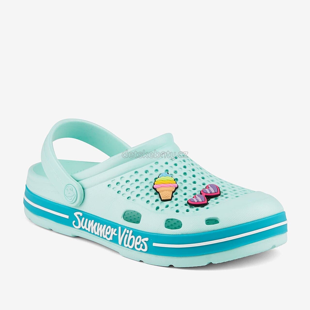 Dětské plážovky Coqui 6423 mint/turquoise summer Velikost: 24-25 - náhled 1