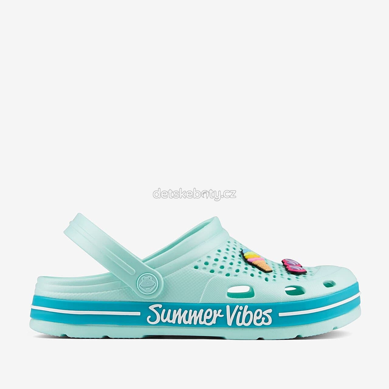 Dětské plážovky Coqui 6423 mint/turquoise summer Velikost: 24-25 - náhled 2