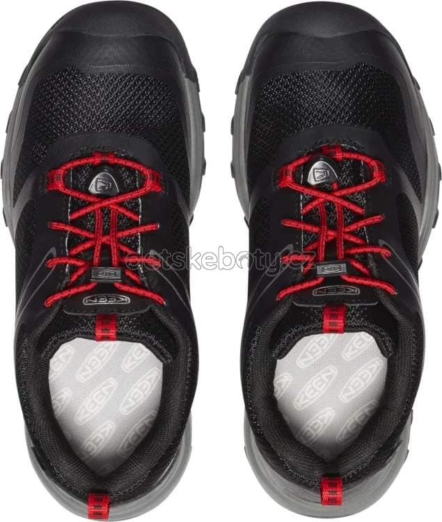 Dětské celoroční boty Keen WANDURO LOW WP YOUTH black/ribbon red Velikost: 32-33 - náhled 4