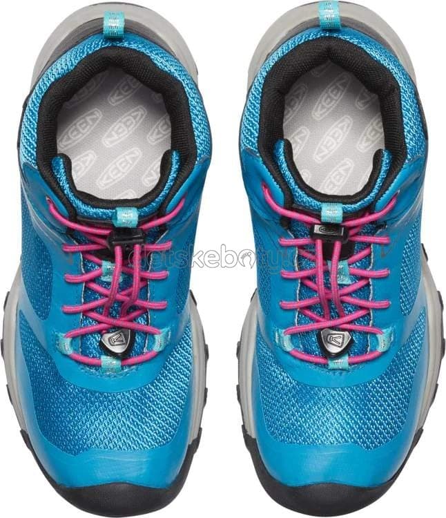 Dětské celoroční boty Keen WANDURO MID WP YOUTH fjord blue/fuchsia purple Velikost: 32-33 - náhled 3