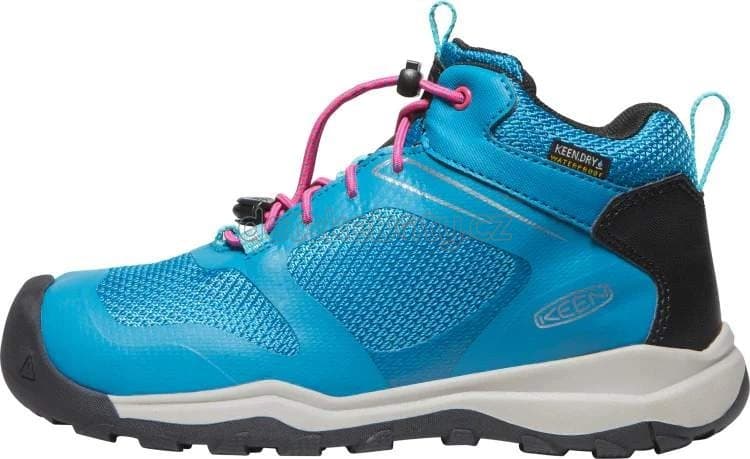 Dětské celoroční boty Keen WANDURO MID WP YOUTH fjord blue/fuchsia purple Velikost: 32-33 - náhled 4