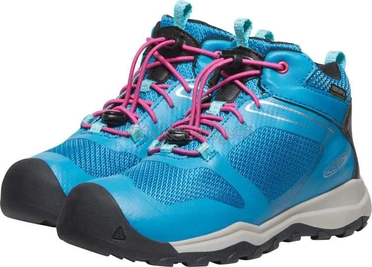 Dětské celoroční boty Keen WANDURO MID WP CHILDREN fjord blue/fuchsia purple Velikost: 31 - náhled 1