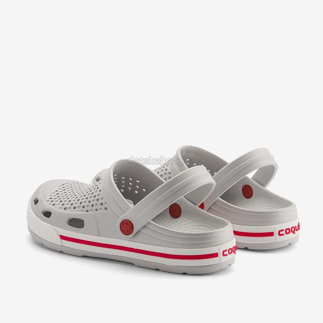 Dětské plážovky Coqui 6413 Khaki Grey/White Velikost: 36 - náhled 3
