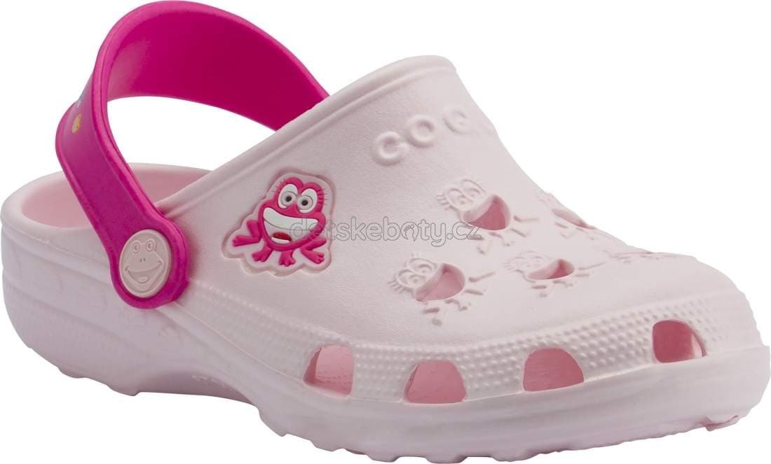 Dětské plážovky Coqui 8701 Pale Pink/Lt.Fuchsia Velikost: 23-24