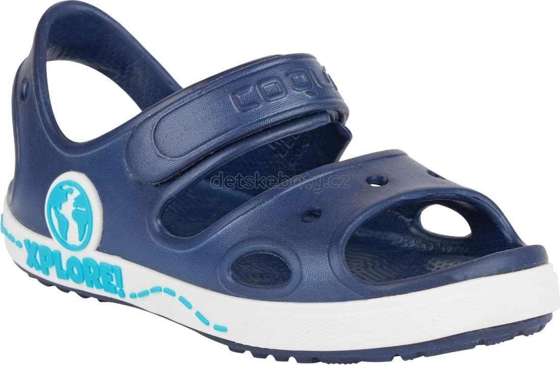 Dětské plážovky Coqui 8861 Navy/White Velikost: 23-24