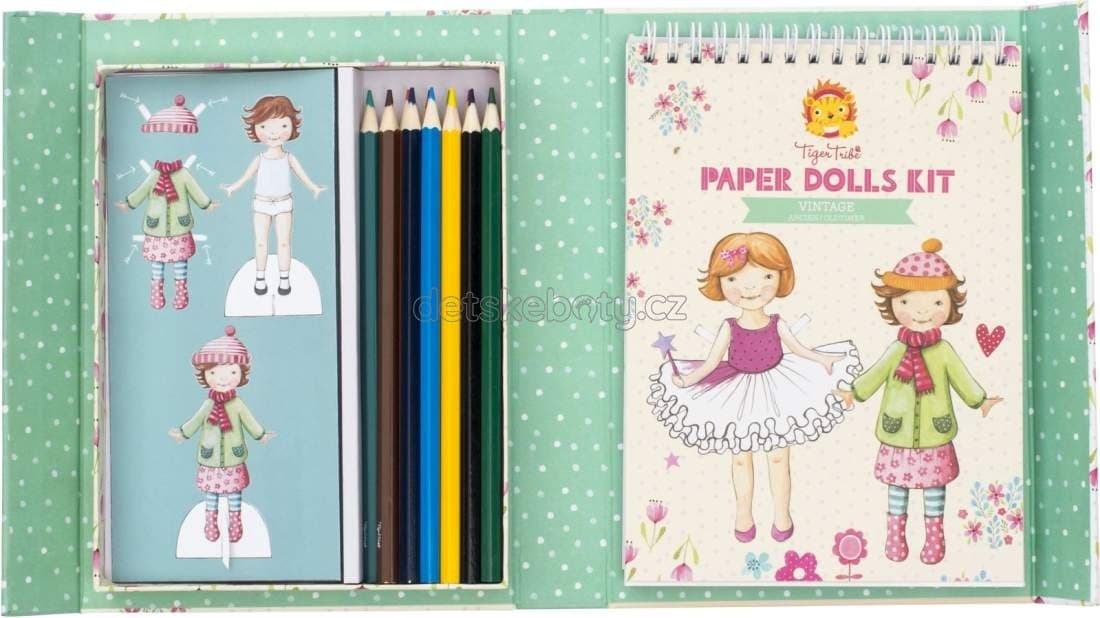Kreativní vystřihovánky Tiger Tribe Paper Dolls - Vintage papírové panenky - náhled 4