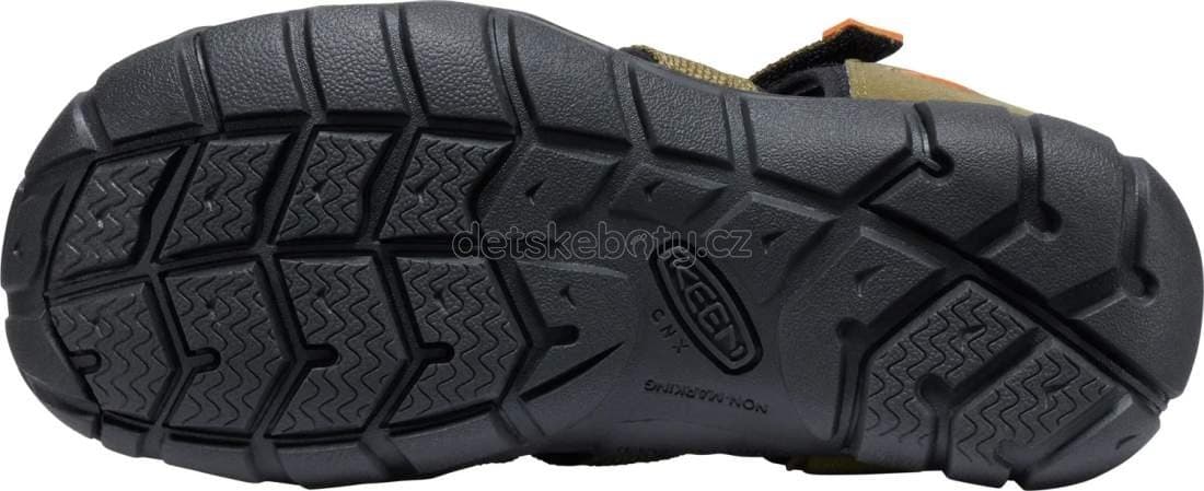 Dětské sandály Keen Seacamp II CNX youth dark olive/gold flame Velikost: 36 - náhled 5