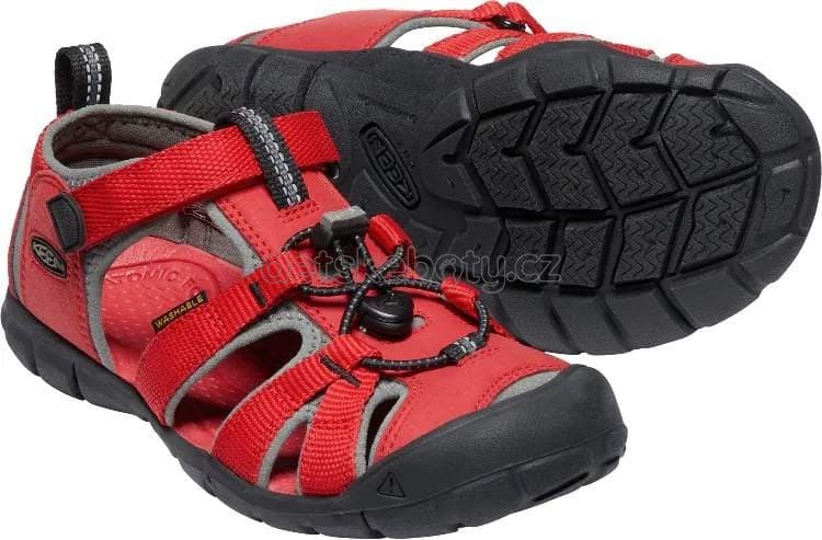 Dětské sandály Keen Seacamp II CNX youth racing red/gargoyle Velikost: 36 - náhled 2