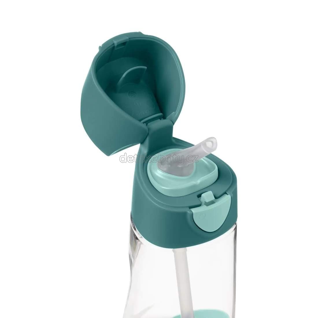 b.box 500307 Lahev na pití s brčkem 450 ml - emerald forest - náhled 3