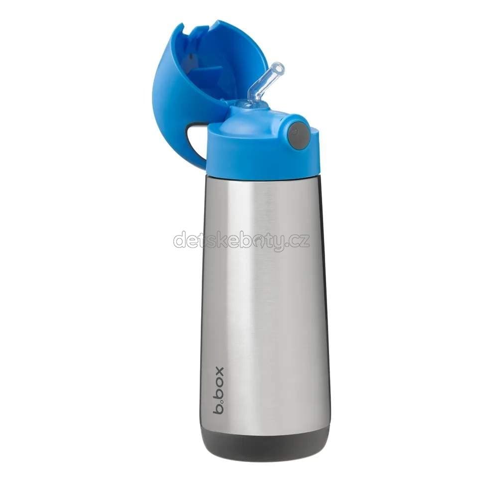 b.box 500105 Termoska na pití s brčkem 500 ml - modrá/šedá - náhled 2