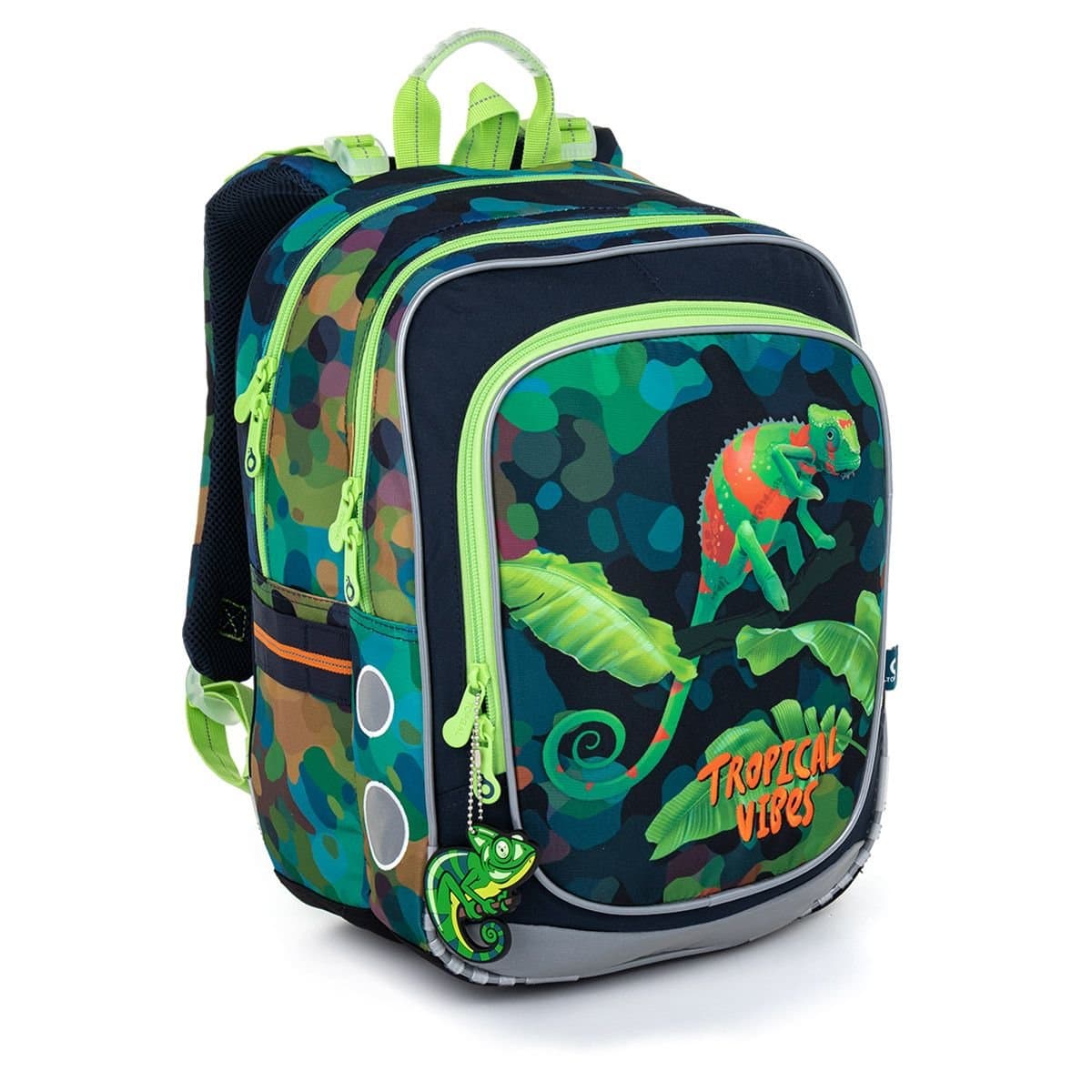 Zelený batoh s chameleony Topgal ENDY 22055 - - náhled 1