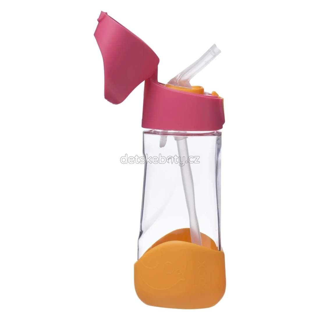 b.box 441 Lahev na pití s brčkem 450 ml - růžová/oranžová - náhled 2