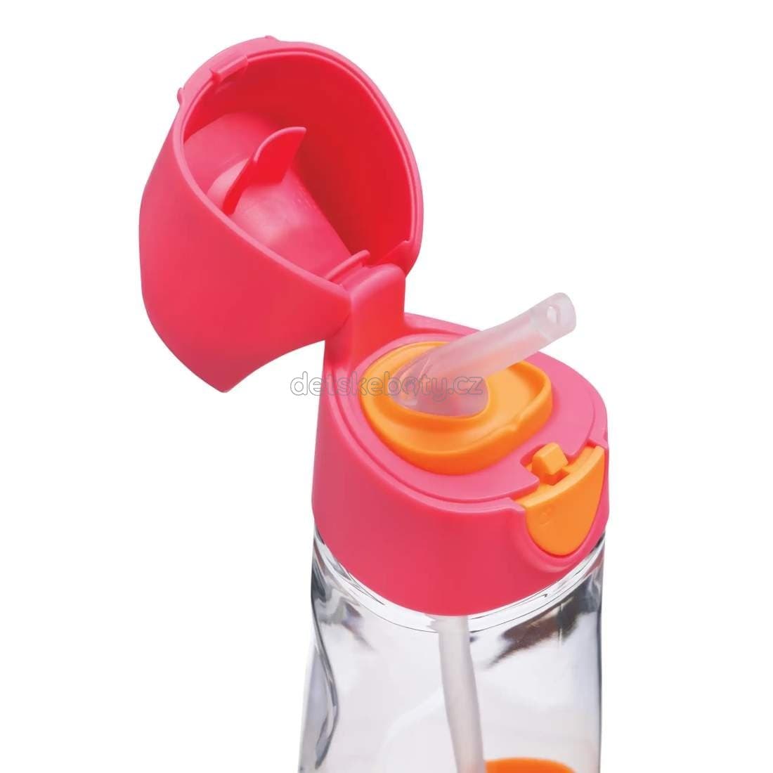 b.box 441 Lahev na pití s brčkem 450 ml - růžová/oranžová - náhled 3