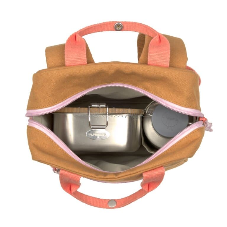 Green Label Little One & Me Square Backpack Small Gots caramel - náhled 3