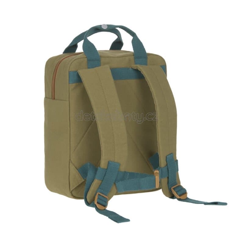 Green Label Little One & Me Square Backpack Small Gots olive - náhled 2