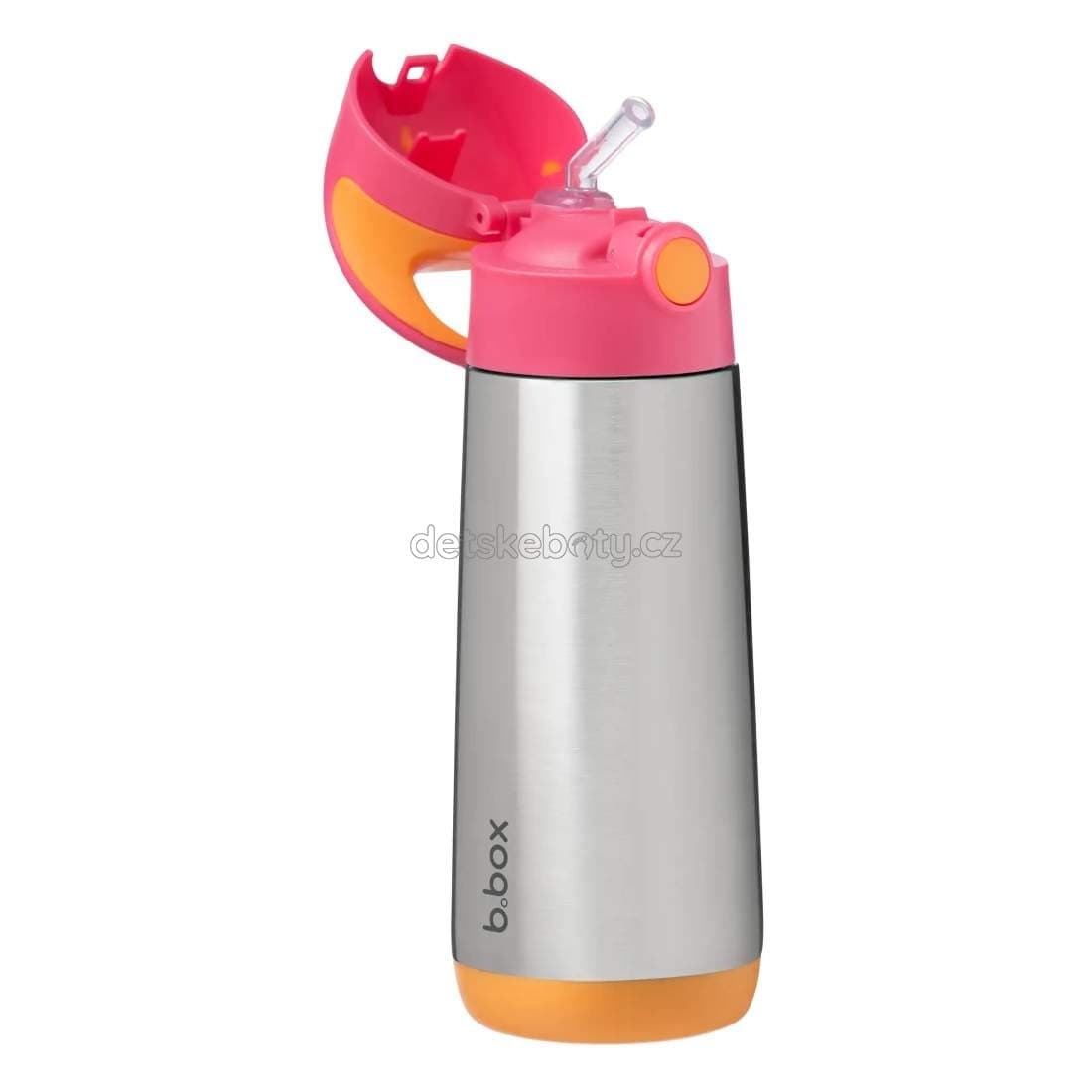 b.box 500134 Termoska na pití s brčkem 500 ml - růžová/oranžová - náhled 2