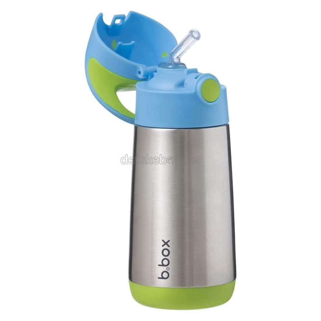 b.box 500707 Termoska na pití s brčkem 350 ml - modrá/zelená - náhled 3