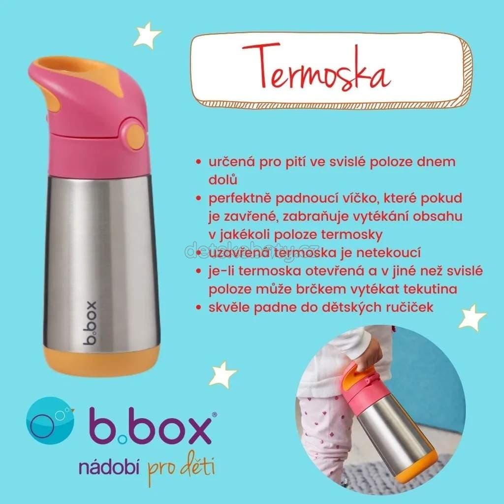 b.box 500703 Termoska na pití s brčkem 350 ml - lilac pop - náhled 4