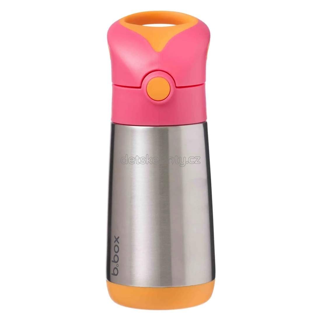 b.box 451 Termoska na pití s brčkem 350 ml - růžová/oranžová - náhled 1