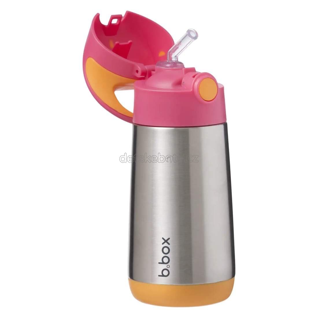 b.box 451 Termoska na pití s brčkem 350 ml - růžová/oranžová - náhled 2
