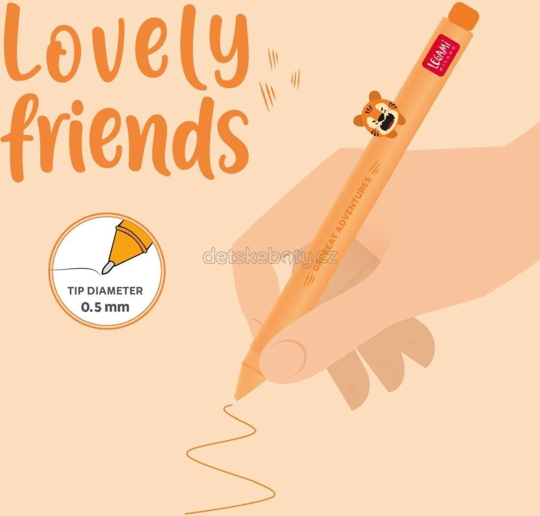 Gelové pero Legami Gel Pen With Animal Decoration - Lovely Friends - Tiger - náhled 3