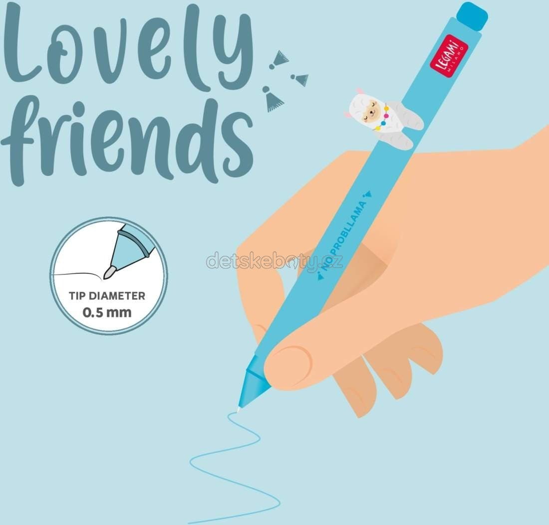 Gelové pero Legami Gel Pen With Animal Decoration - Lovely Friends - Llama - náhled 3