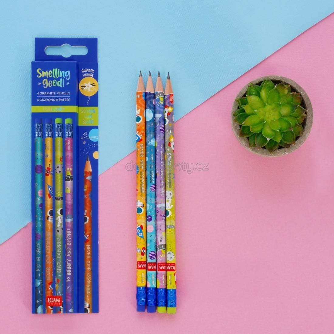 Sada 4 vonných grafitových tužek HB Legami 4 Scented Hb Graphite Pencils - Smelling Good! - Space - náhled 3