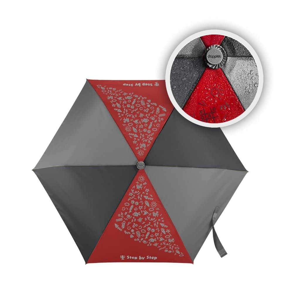Dětský skládací deštník s magickým efektem, Magic Rain Effect, červený - náhled 5