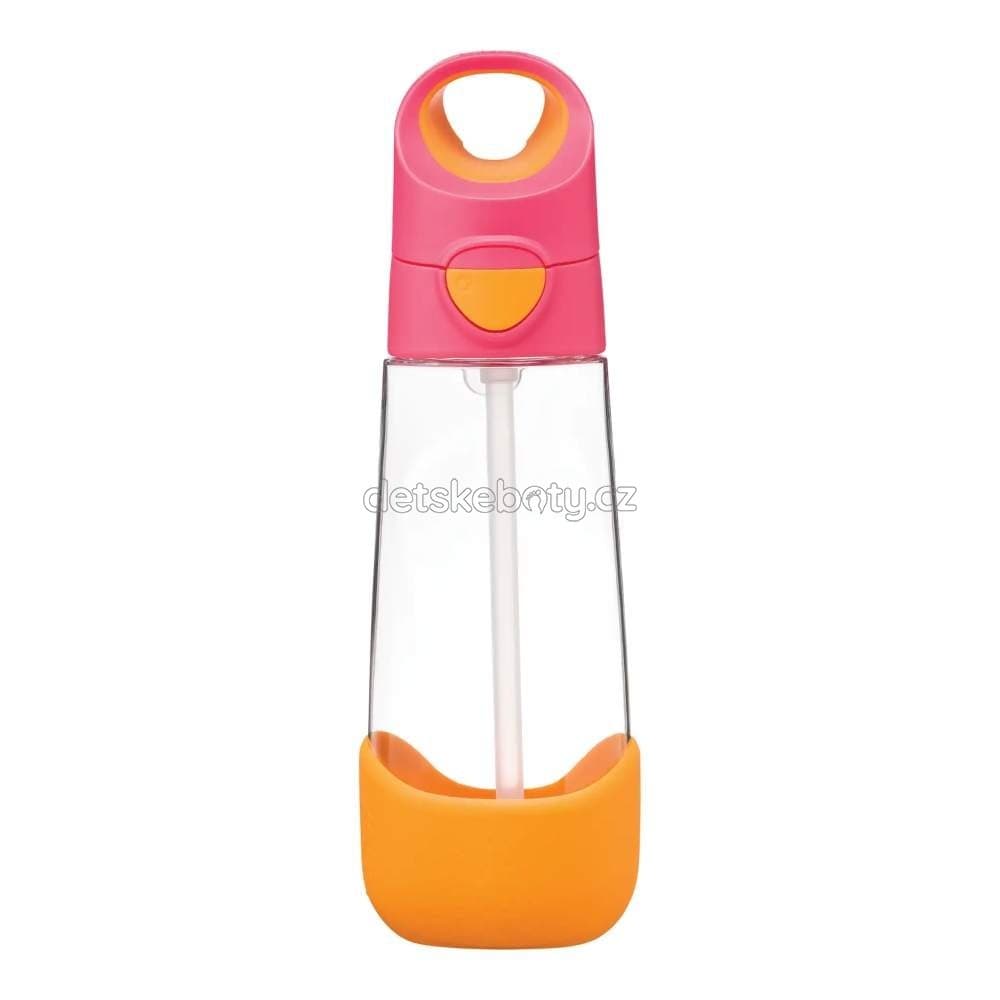 b.box 221 Lahev na pití s brčkem 600 ml - růžová/oranžová - náhled 1