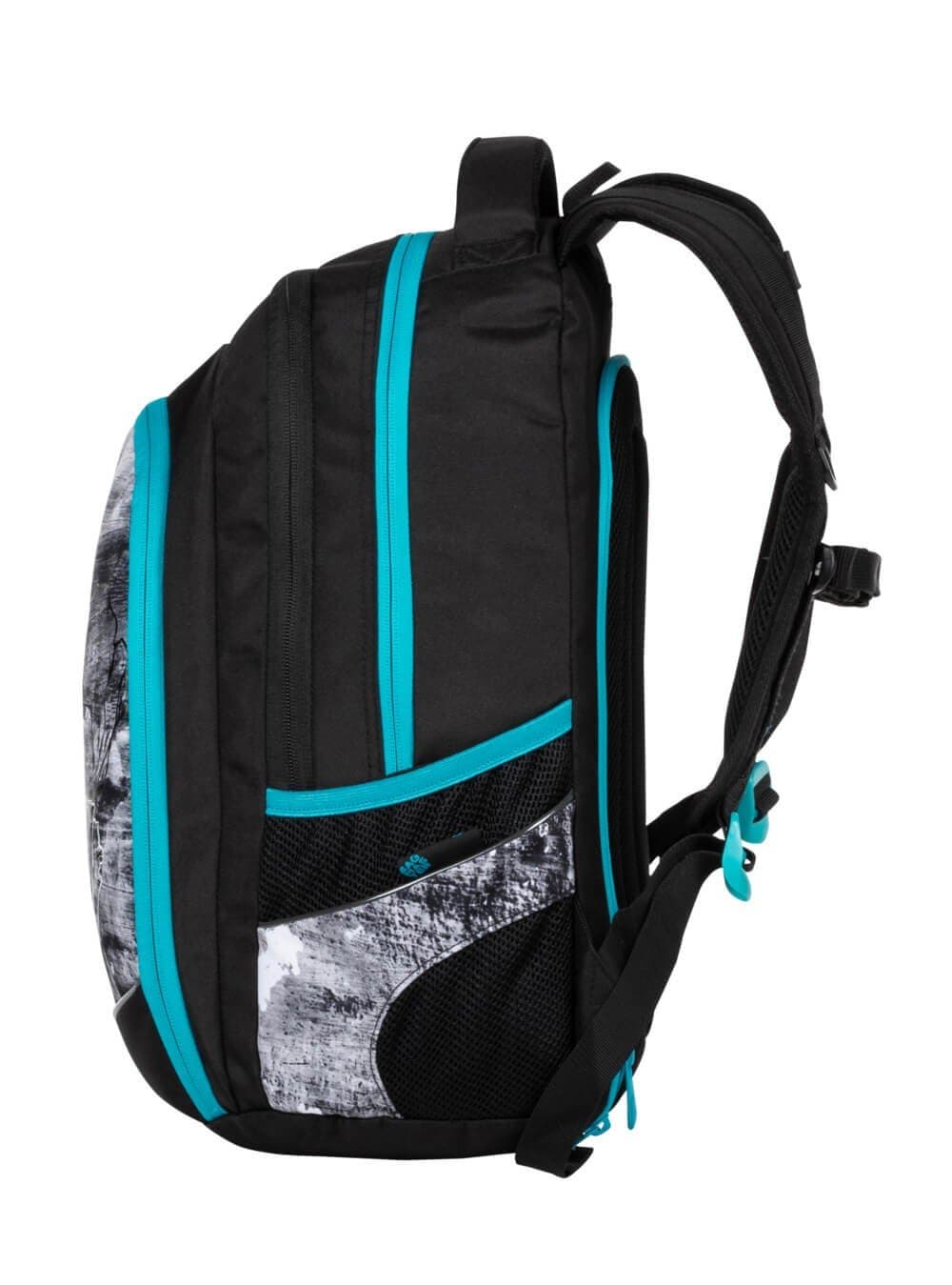 Bagmaster DIGITAL 20 B studentský batoh - modrý s květinami - náhled 2