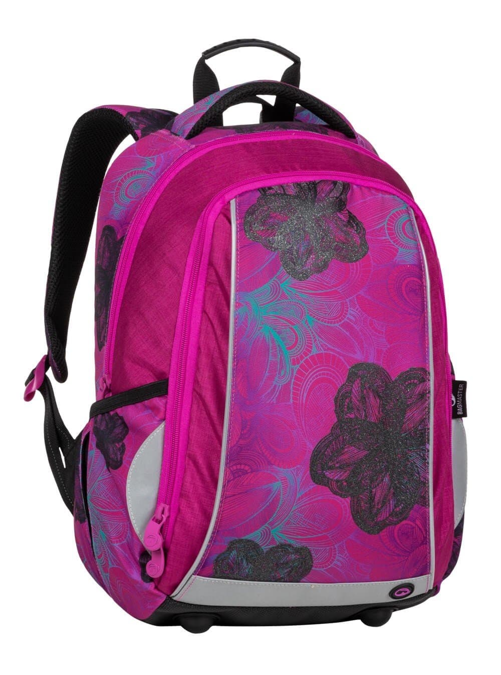 Bagmaster MARK 20 A školní dvoukomorový batoh - květiny - náhled 1