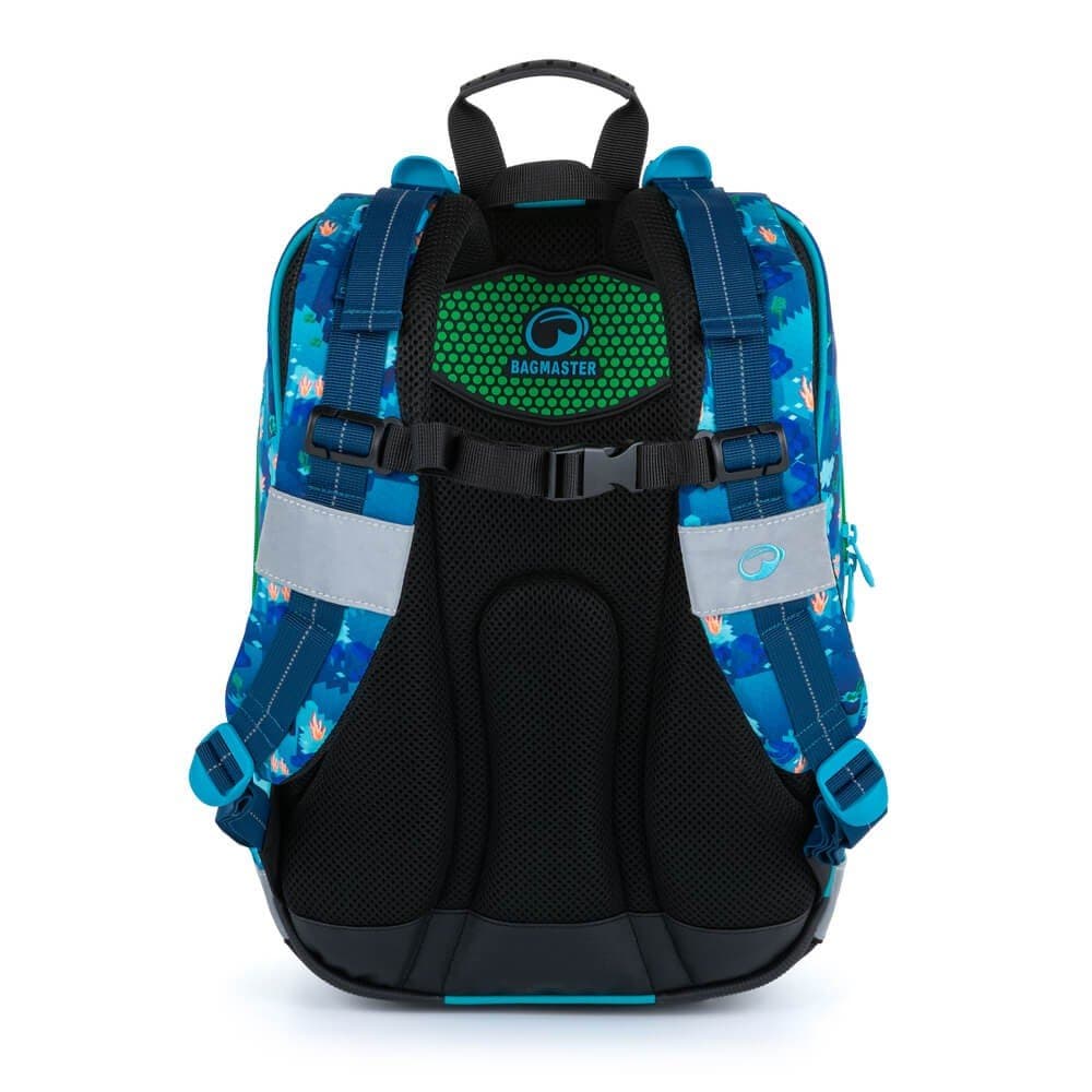Bagmaster ALFA 21 B školní tříkomorový batoh - kostičky - náhled 4
