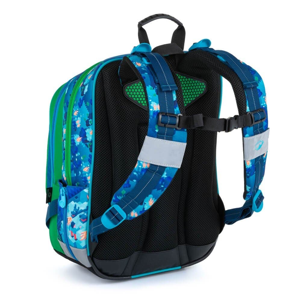 Bagmaster ALFA 21 B školní tříkomorový batoh - kostičky - náhled 5