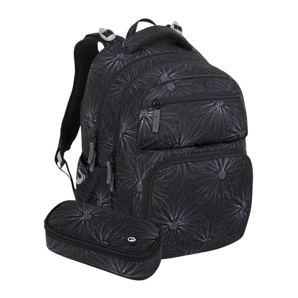 Bagmaster ZIPSTER 25 A studentský set – černý s bílými květy - náhled 1