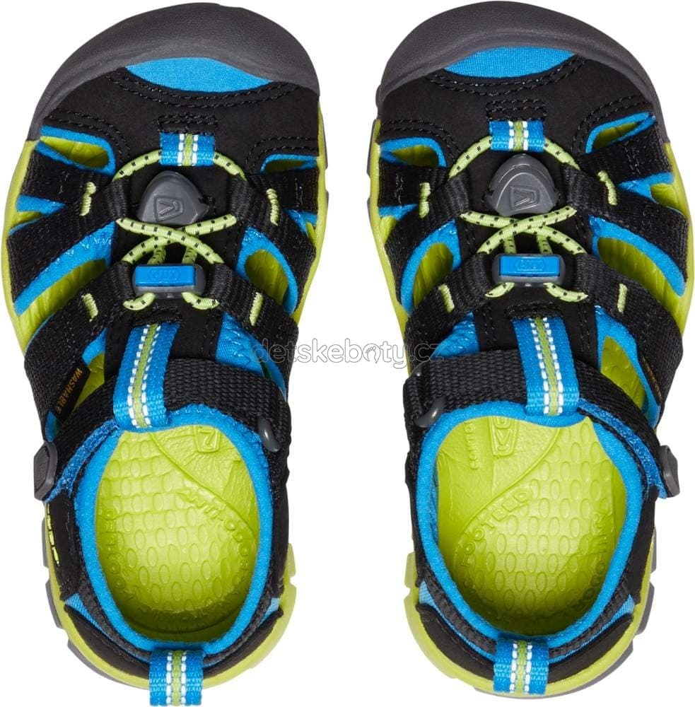 Dětské sandály Keen  Seacamp II CNX children black/brilliant blue Velikost: 24 - náhled 3