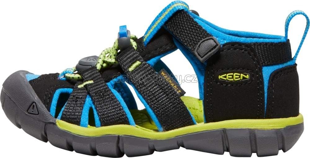 Dětské sandály Keen  Seacamp II CNX children black/brilliant blue Velikost: 24 - náhled 4