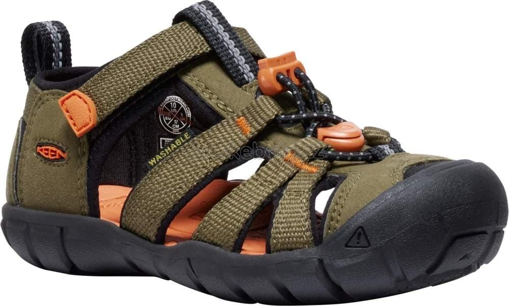 Dětské sandály Keen Seacamp II CNX children dark olive/gold flame Velikost: 30 - náhled 1