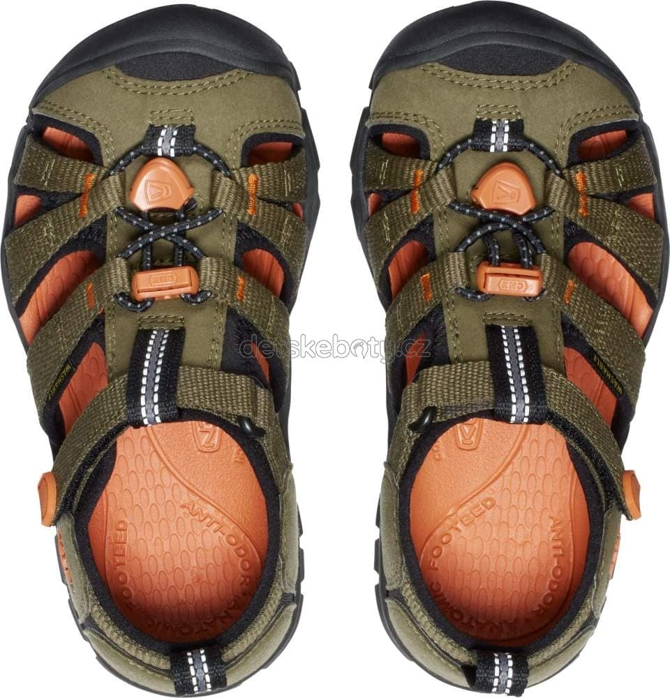 Dětské sandály Keen Seacamp II CNX children dark olive/gold flame Velikost: 30 - náhled 3